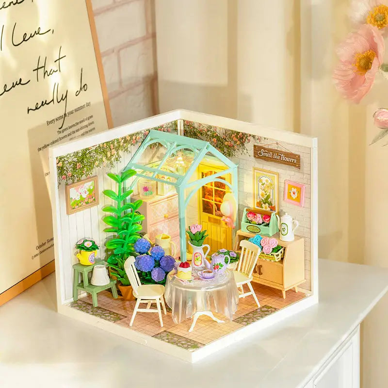 Blooming Tea Garden Set with Tea Table and Floral Decor DW013B 5