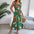 Blossom Breeze: Floral Suspender Beach Dress - Green / S - 4