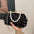 Blossom Button Clutch: Chic Floral Shell Bag - Black