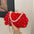 Blossom Button Clutch: Chic Floral Shell Bag - Red