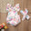 Blossom Ruffle: Infant Floral Two-Piece Suit - white / 73CM