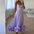 Blossom Swing: 3D Floral A-Line Skirt Suspenders - Purple / M