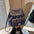 Blue Denim Urban Tote with Three-Dimensional Pocket and Document Compartment - Dark Blue