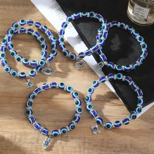 Blue Devils Eye Anklet with Intricate Detailing