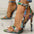 Blue Hollow Out High Heels with Buckle and Artificial PU Upper - Color / 34