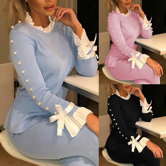 Blue Stitch Long-Sleeve Top