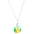 Blue Water Drop Pendant Necklace with Silver Chain - 04 White K Green N873