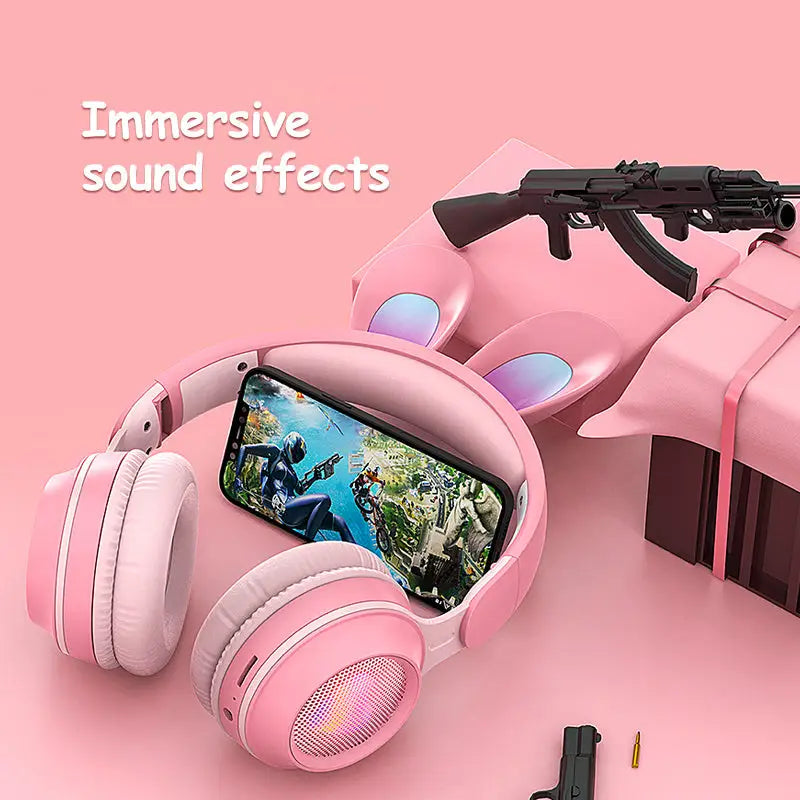 Bluetooth 5.0 Stereo Headphones with Call Function and Battery Display