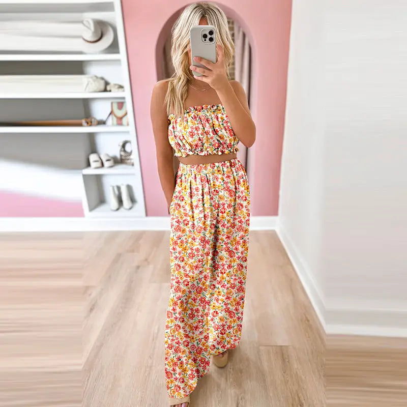 Boho Print Casual Suit