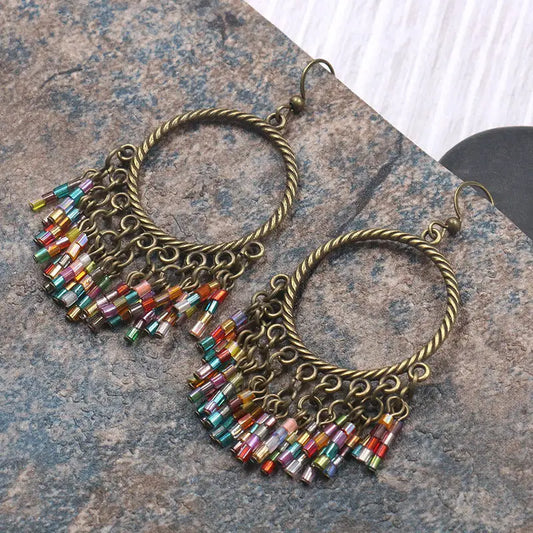BohoChic Handwoven Tassel Earrings - HQEF0847