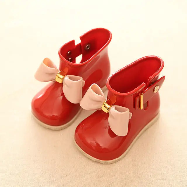 Bowknot Kids Boots - Wine red / 17.8cm