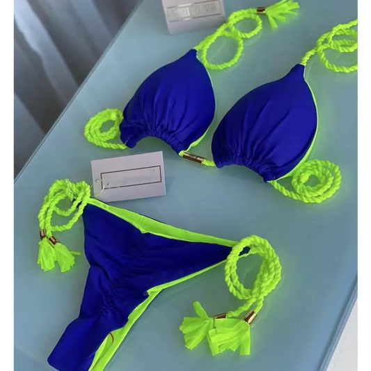Braided Bikini Triangle Bag Swimsuit - 1style / S