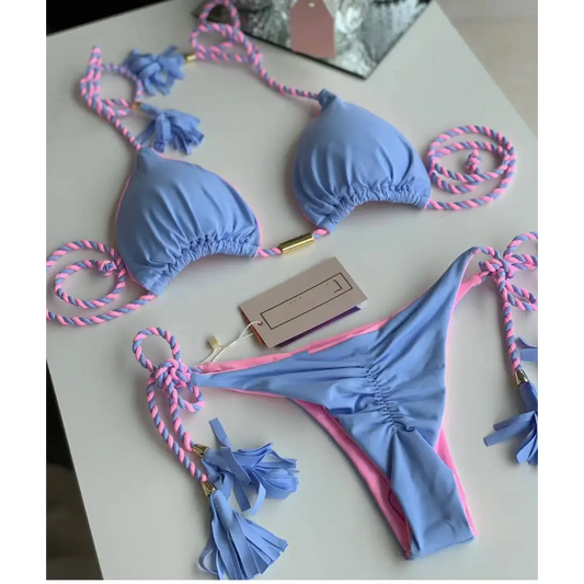 Braided Bikini Triangle Bag Swimsuit