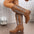 Brown and White High Heel Boots with Rubber Sole and Shoe Covers - Brown / 36