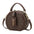 Brown Plaid Apricot PU Cylinder Bag with Multiple Inner Compartments - Brown