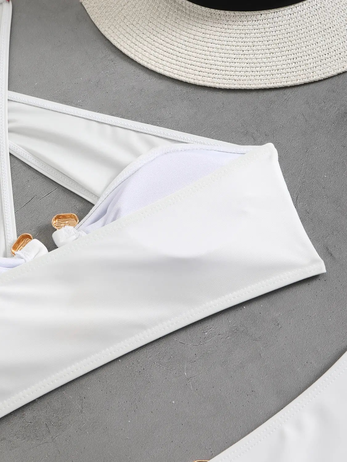 New Solid Color Sexy High Waist Tube Top Split Bikini