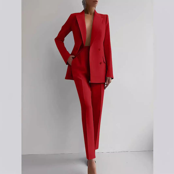 Elegance: Women's Casual Slim Fit Suit Set - LauBelle