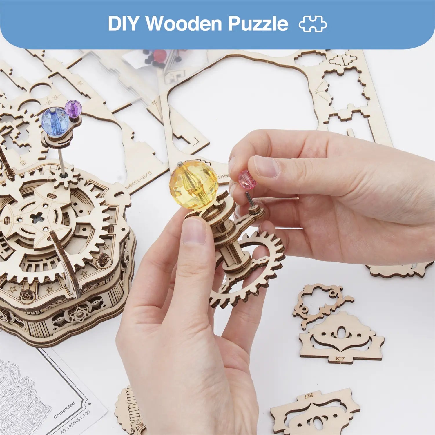 Wooden Model Kit 84 Pieces for Ages 14 and Up
