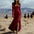 Vintage Western Ruffle Maxi Dress with Lace Trim - LauBelle Brand