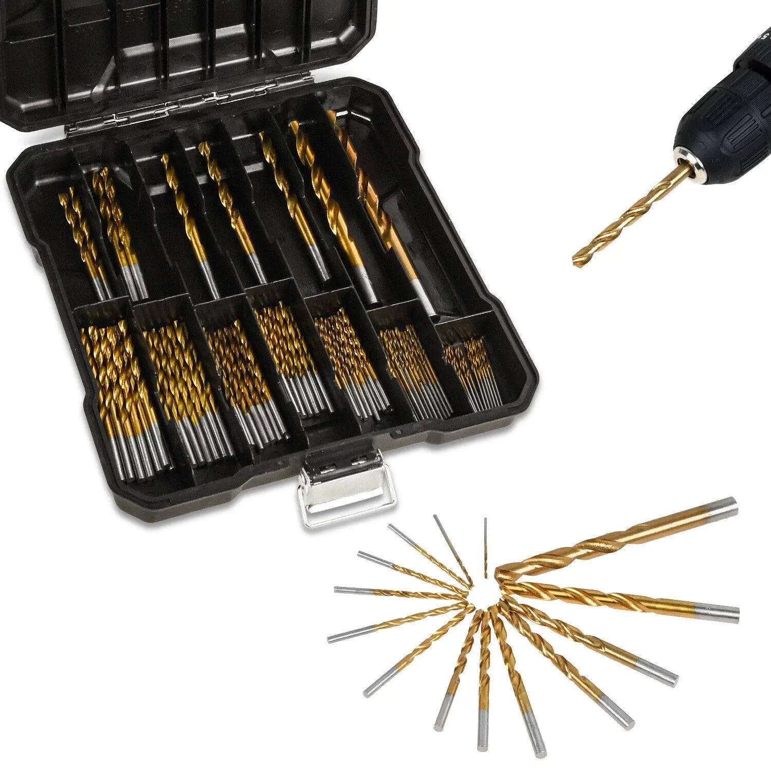 Merkloze titanium spiraalboorset van 99 stuks