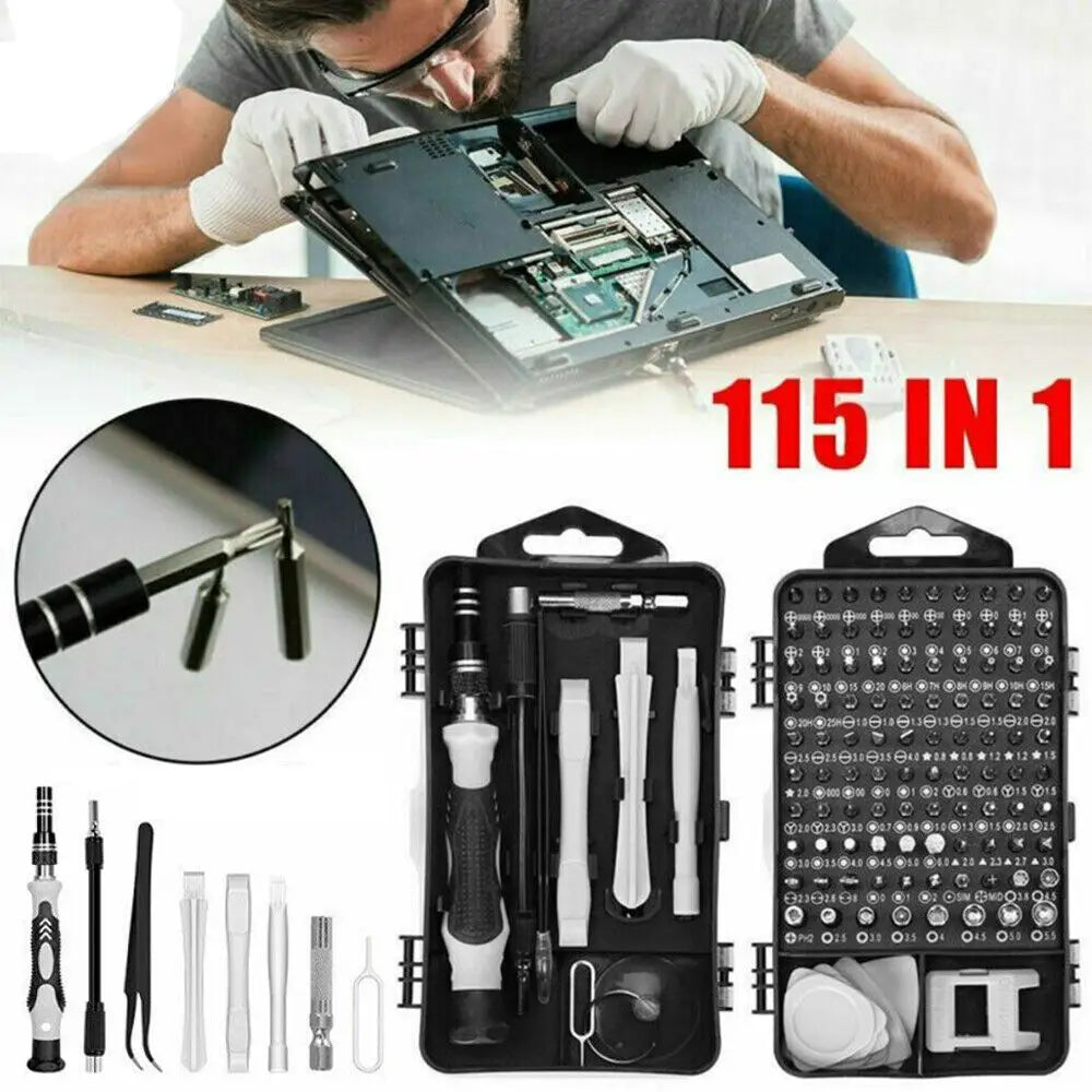 Magnetic Precision Bit Set with 115 in 1 Multifunctional Repair Tools