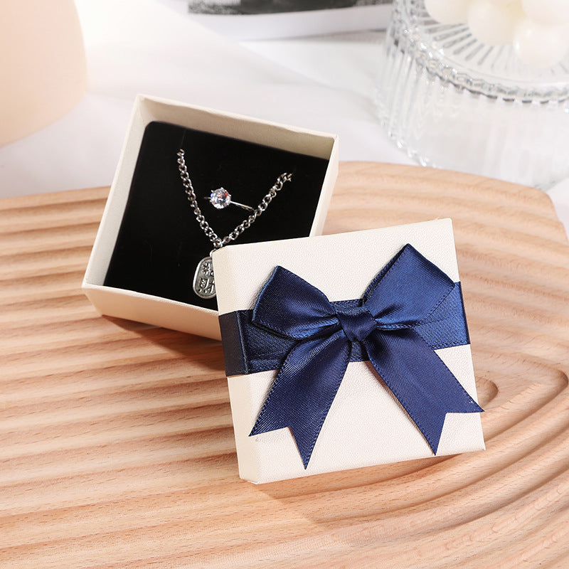 Chic Bow Jewelry Gift Box Set: Necklace & Earrings