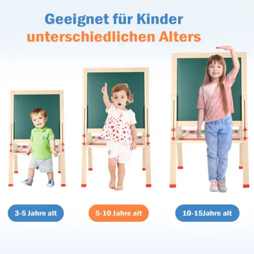 Doppelseitige Magnettafel aus Holz für Kinder 3 bis 15 Jahre
