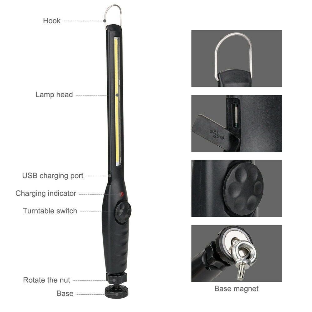 USB Rechargeable Magnetic LED Work Light with Flexible Cordless Design