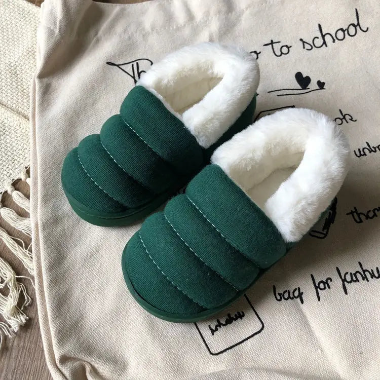 Candy Cozy Kids Slippers - Dark green / 14to15