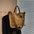 Canvas Shoulder Bag with Pendant and Ribbon Options - Khaki With Pendant