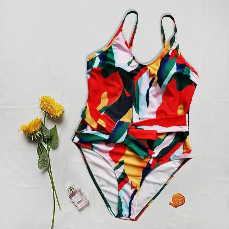 Women’s Fashion Print Bikini One Piece Swimsuit