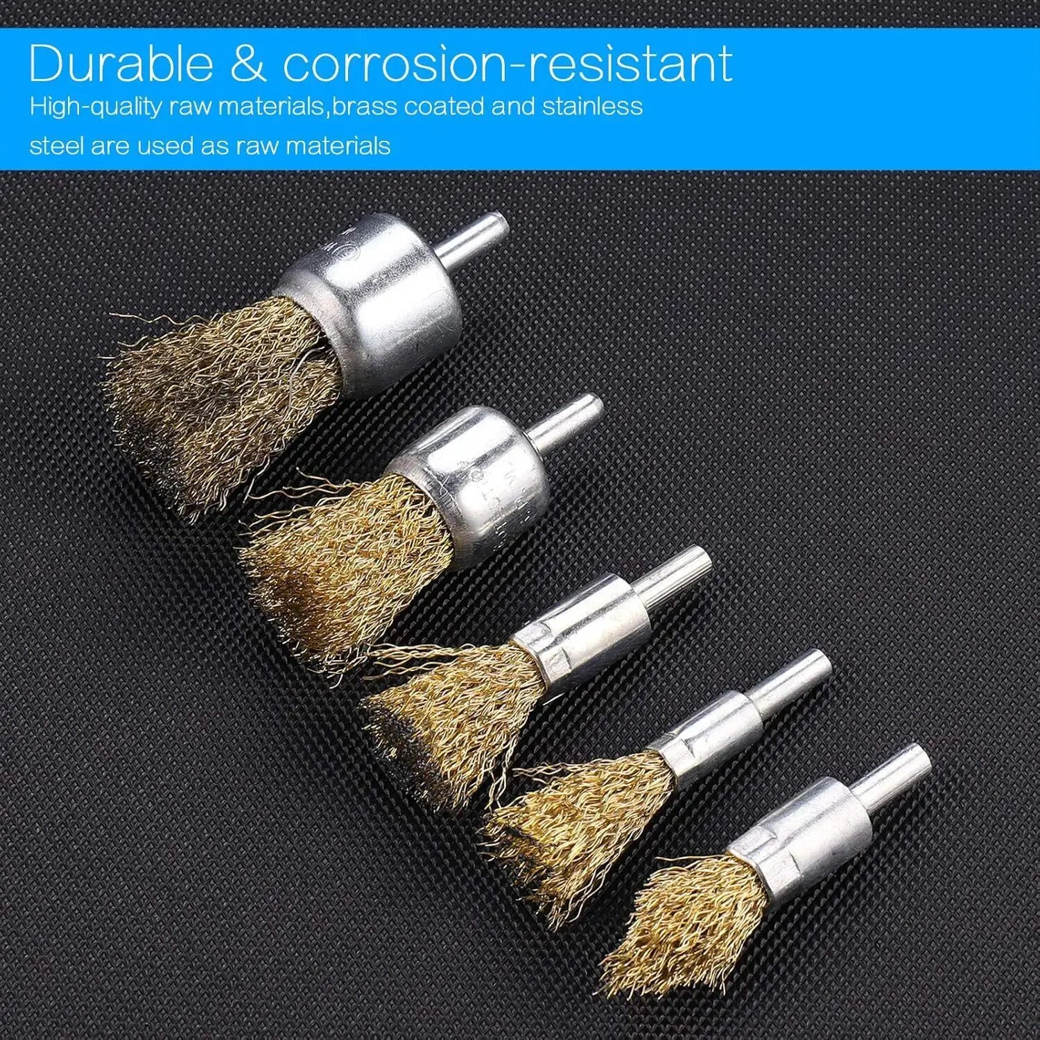 Steel Wire Grinding Brush Set 9 Pieces for Rust and Paint Removal