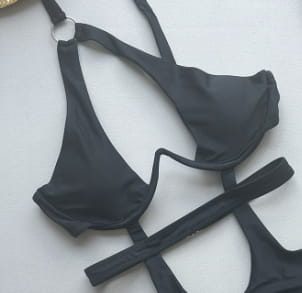 Einteiliger Badeanzug in reiner Farbe für Damen