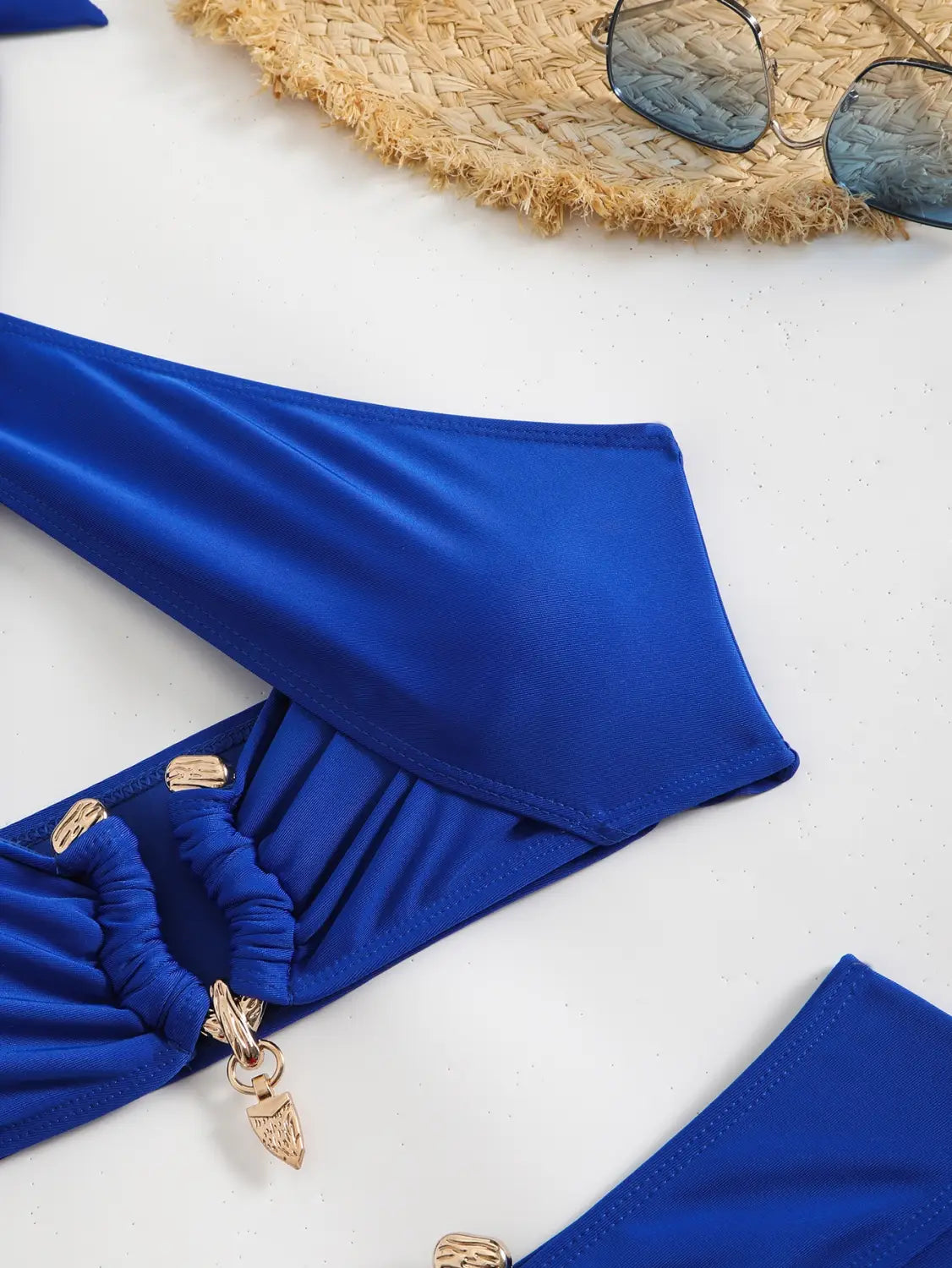 New Solid Color Sexy High Waist Tube Top Split Bikini