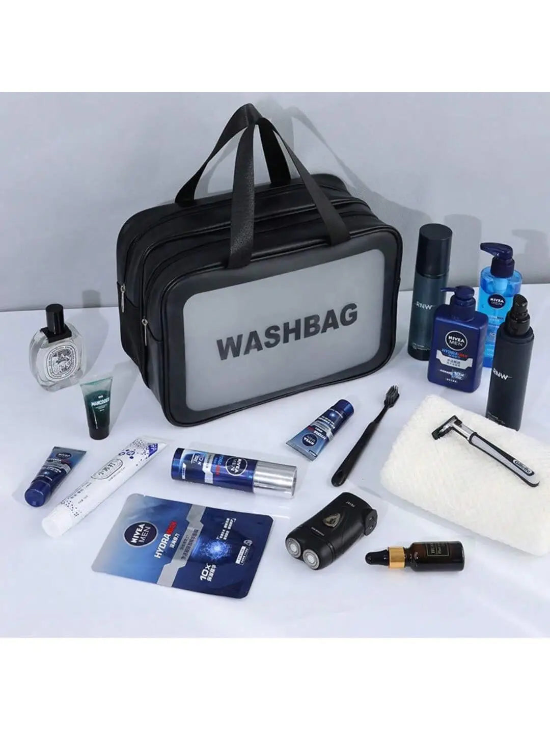 Matte Double Layered Washing and Stimulating Bag Set Large and Medium