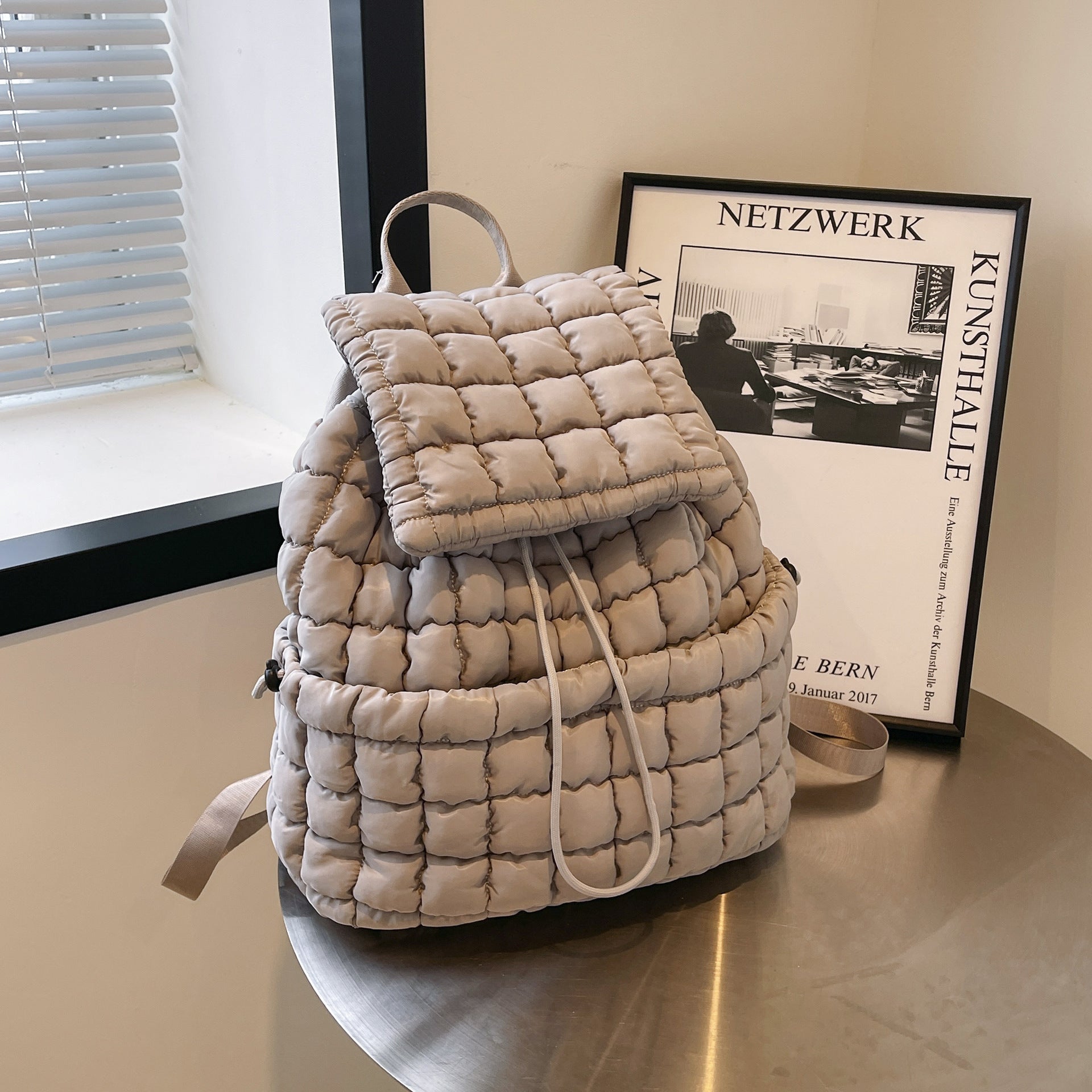 CandyColor Puffy Quilted Women’s Travel Backpack - LauBelle Brand