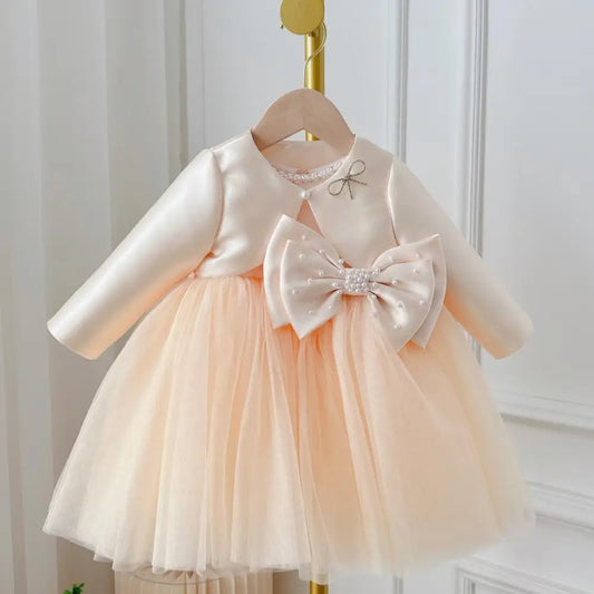 Champagne Dream: Girls’ Summer Bow Dress & Coat
