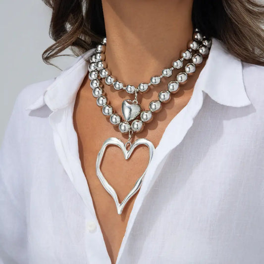 CharmFlare Bold Love Pendant Beaded Necklace