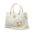 Cheongsam Luxe: Cowhide Shoulder Elegance - Pearlescent White