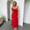 Chic Breeze: Women’s Casual Vacation Dress - Red / S