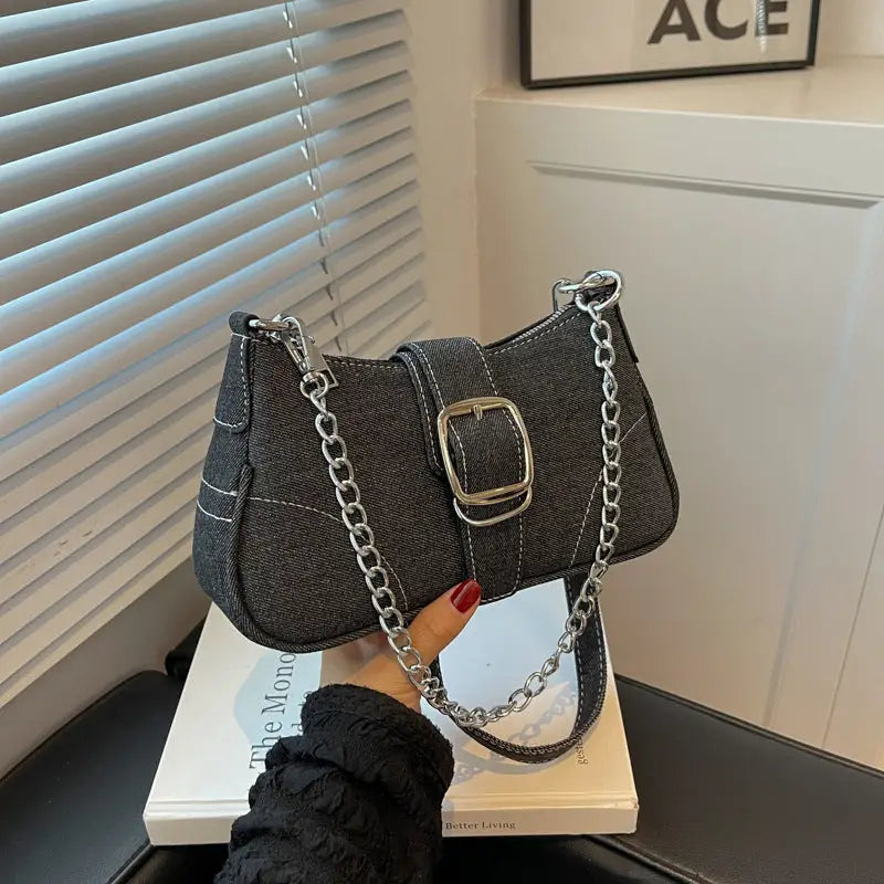 Chic Chain Canvas Crossbody