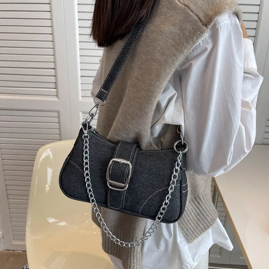 Chic Chain Canvas Crossbody