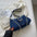 Chic Chain Canvas Crossbody - Dark Blue