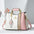 Chic Curve: Women’s One-Shoulder Messenger Bag - White Splicing Pink