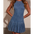 Chic Denim Pleat Dress - Blue / S