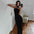 Chic Slit Dress - Black / S