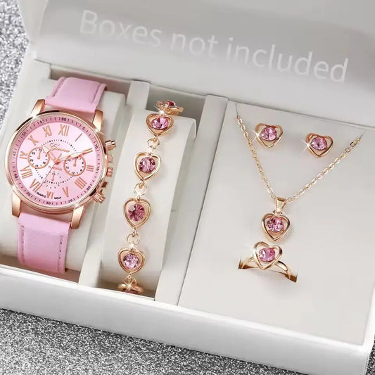 Chic Timepiece: Women’s Love Jewelry Gift Set