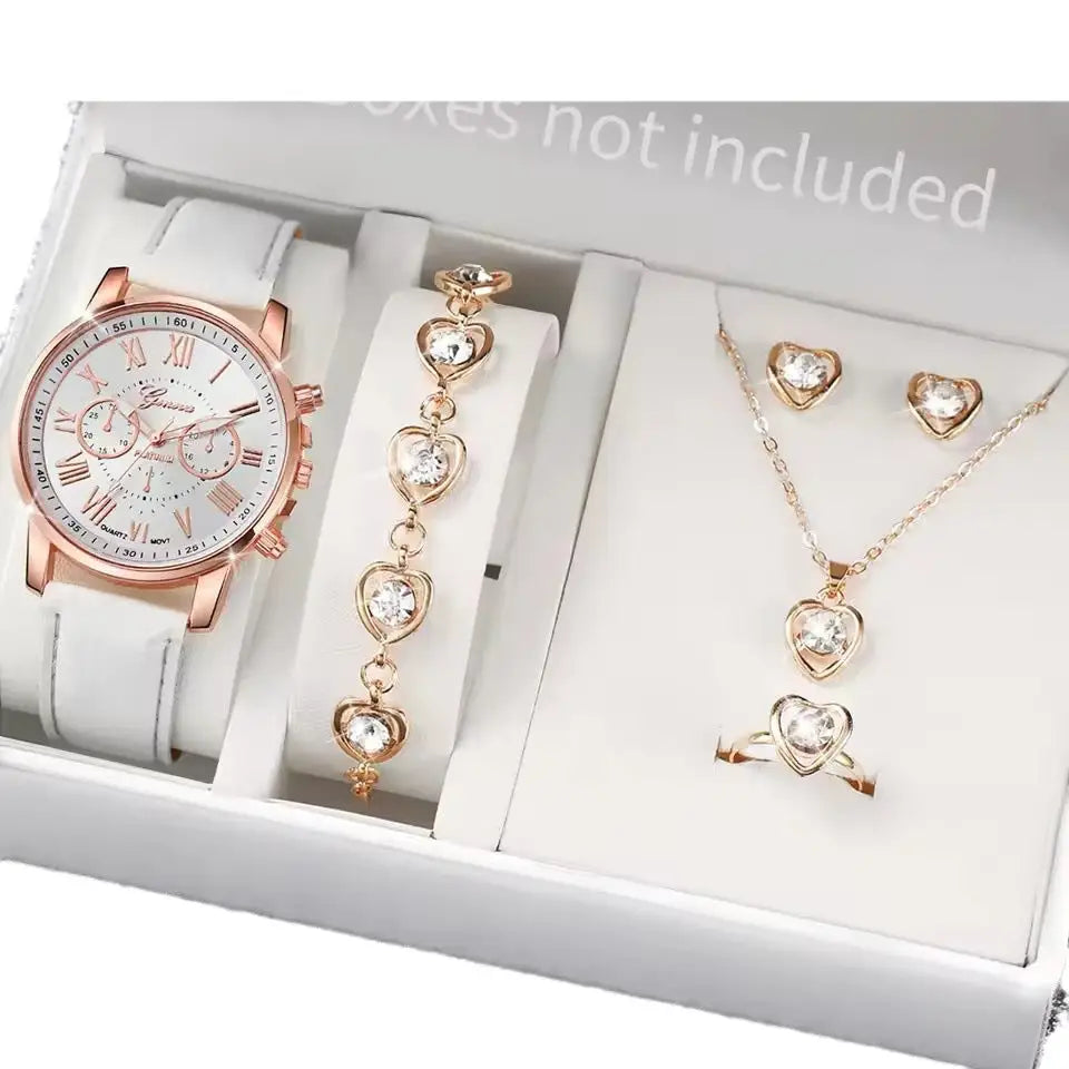 Chic Timepiece: Women’s Love Jewelry Gift Set