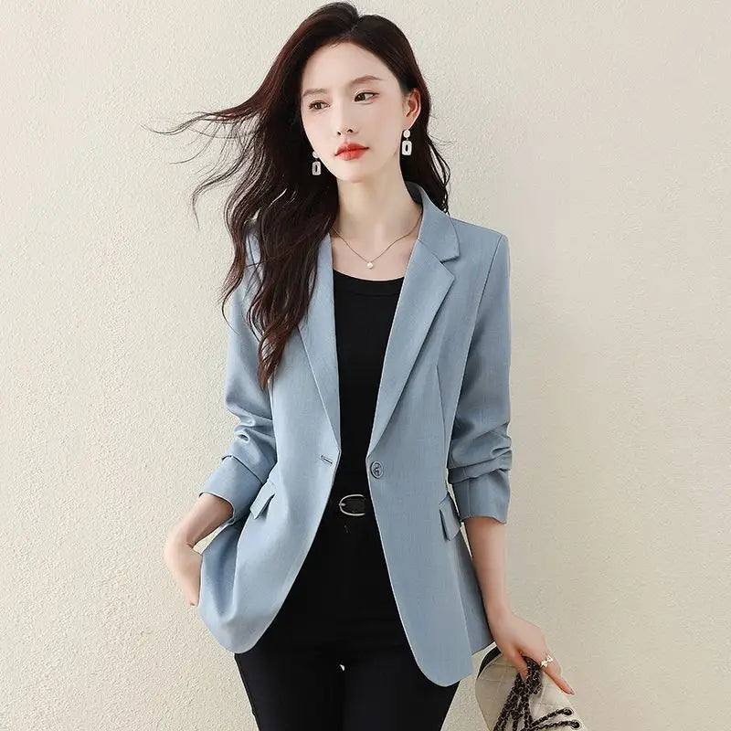 ChicBeige Blazer: Effortless Style - Light Blue / M