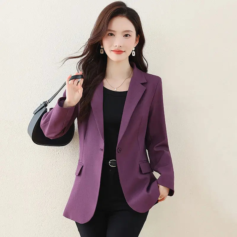 ChicBeige Blazer: Effortless Style - Purple / M